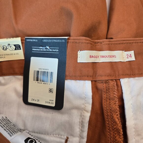 LEVI'S Women's  Baggy Trousers  24X31 - Baked Clay - Picture 11 of 14